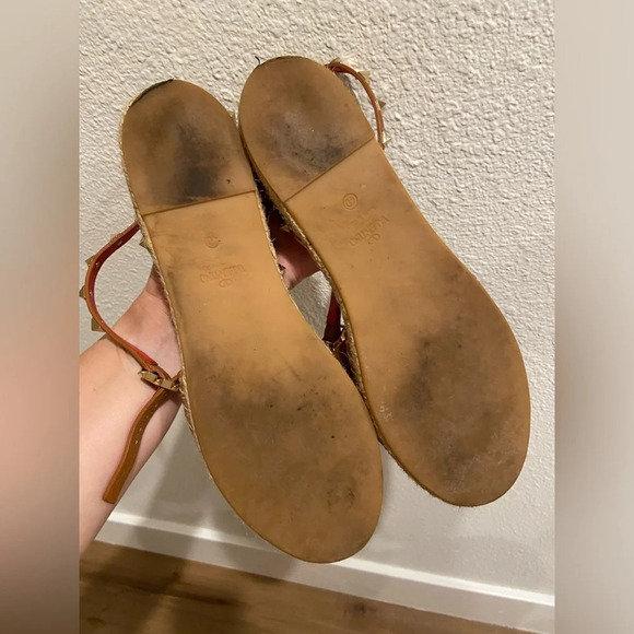 Valentino Double Wrap Leather Espadrilles Camel Size EU 40/US 10 - Picture 8 of 10